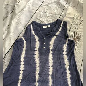Antibes Blanc Blue Top/Sleeveless/Womens